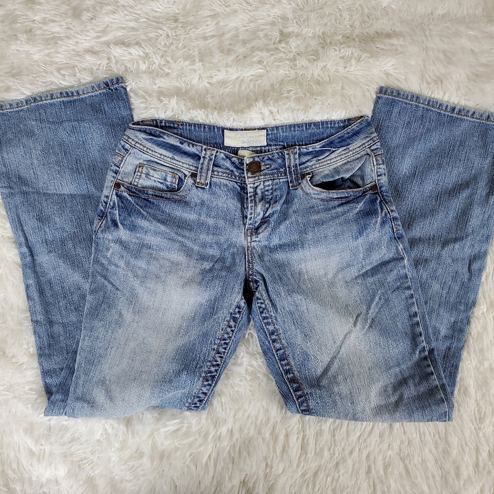 Maurices Light Denim New Boot Jeans Short 3/4